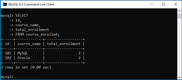 mysql temporary table