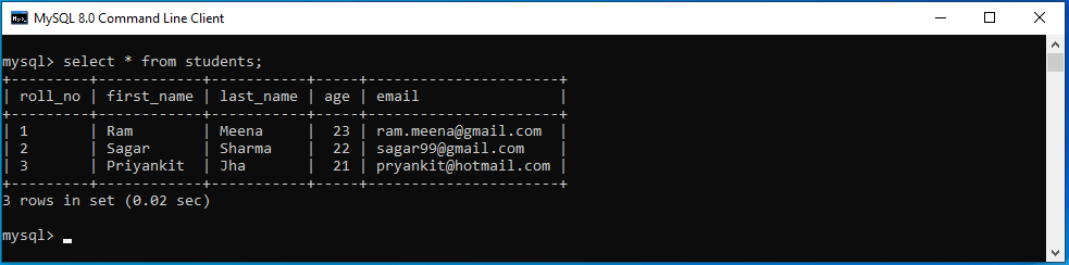 mysql truncate table